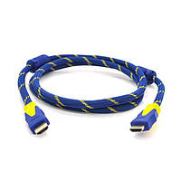 Кабель HDMI 1.4 V в обплетенні BLUE/BLACK з фільтром
