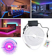 Силіконова LED стрічка Neon Flexible Light Strip 5A, 5 метрів, світлодіодна RGB стрічка | неоновая лента
