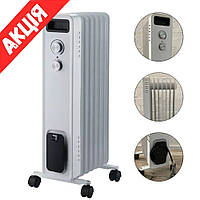 Обогреватель масляный Descon DA-J1501 Электрообогреватель Радиатор электрический для дома 7 секций 1500 Вт Rby