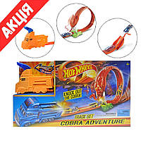 Ігровий набір Автотрек із запуском машинки Дитячий іграшковий трек із машинкою Гоночний трек для дітей Помаранчевий Rby