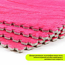Підлога-пазл плюшевий 60х60х1см Рожевий (D) SW-00002093, фото 5