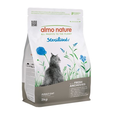 Сухий корм для стерилізованих котів Almo Nature (Альмо Натюр) Holistic Sterilized зі свіжим анчоусом 2 кг