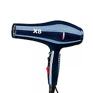 Потужний фен на 2400 Вт для укладання волосся Sokany X8 Синій Фен із насадкою концентратор, фото 2