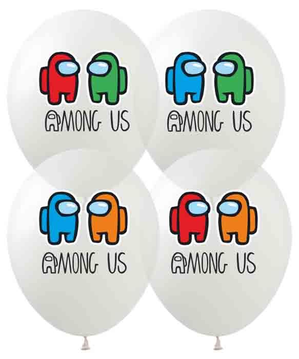 Кульки 12' (30см) "Among Us на прозорому" 10 шт/пач Pelican 828288 KNZ