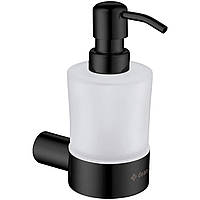 Дозатор для рідкого мила DEANTE Round настінний на 200 мл округлий скляний чорний ADR_N421