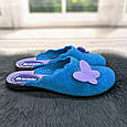 Тапочки домашні жіночі Inblu яскраво-сині фетрові 4543, фото 2