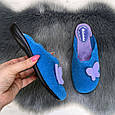 Тапочки домашні жіночі Inblu яскраво-сині фетрові 4543, фото 5