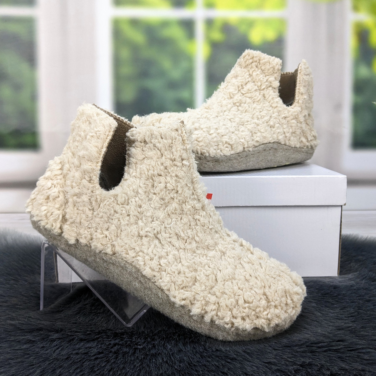 Тапочки чуні жіночі Inblu хутряні високі для ламінату бежеві 4544, фото 1