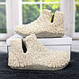 Тапочки чуні жіночі Inblu хутряні високі для ламінату бежеві 4544, фото 2