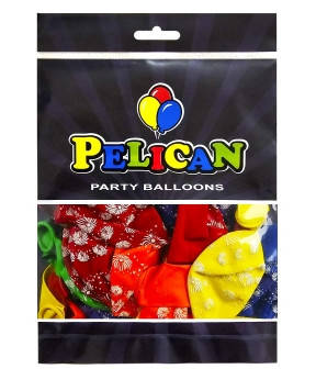 Кульки латексні Pelican 12' (30см) "Фейєрверки" 50 шт Pelican 824014 KNZ, фото 1