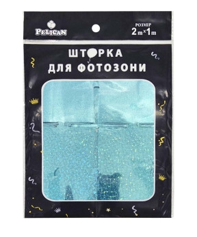 Фотозона 2 м х 1 м, "Квадрат голограма" блакитна Блакитний Pelican 872234 KNZ