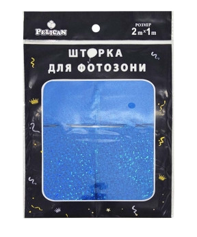 Фотозона 2 м х 1 м, "Квадрат голограма" синя Синій Pelican 872236 KNZ