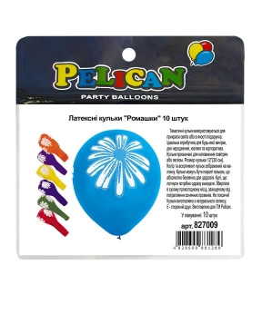 Кульки латексні 12' (30см) "Ромашки" Pelican 10 шт Pelican 827009 KNZ