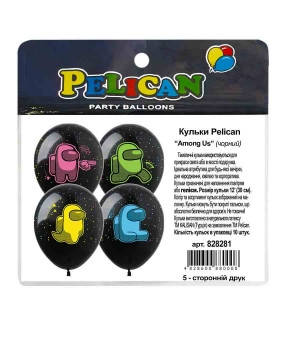Кульки 12' (30см) "Among Us" чорний 10 шт Чорний Pelican 828281 KNZ, фото 1