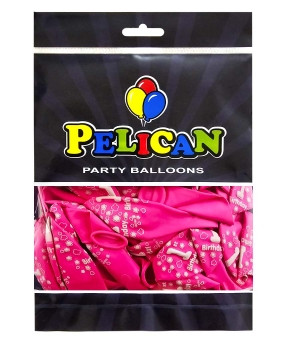 Кульки латексні Pelican 12' (30см) "1st Birthday, дівчинка" 50шт Рожевий Pelican 824001 KNZ