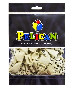 Кульки латексні Pelican 12' (30см) "Лапки" 50шт Білий Pelican 824008 KNZ