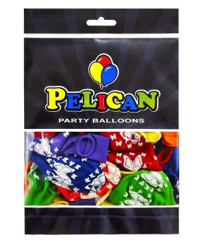 Кульки латексні Pelican 12' (30см) "Метелики" 50 шт Pelican 824010 KNZ, фото 1