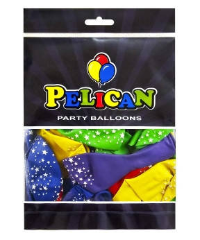 Кульки латексні Pelican 12' (30см) "Зірочки" 50 шт Pelican 824013 KNZ, фото 1