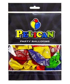 Кульки латексні Pelican 12' (30см) "Happy Birthday, тортик" 50 шт Pelican 824024 KNZ