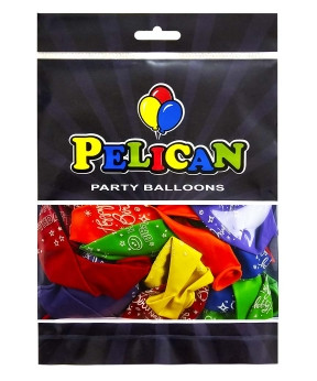 Кульки латексні Pelican 12' (30см) "Happy Birthday, феєрверки" 50 шт Pelican 824025 KNZ