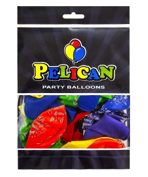 Кульки латексні Pelican 12' (30см) "З Днем народження, гірлянда" 50 шт Pelican 824027 KNZ