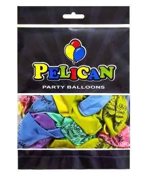 Кульки латексні Pelican 12' (30см) "З Днем народження, гірлянда" макарун 50 шт Pelican 824029 KNZ