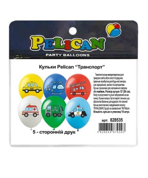 Кульки 12' (30см) "Транспорт" 10шт Pelican 828535 KNZ