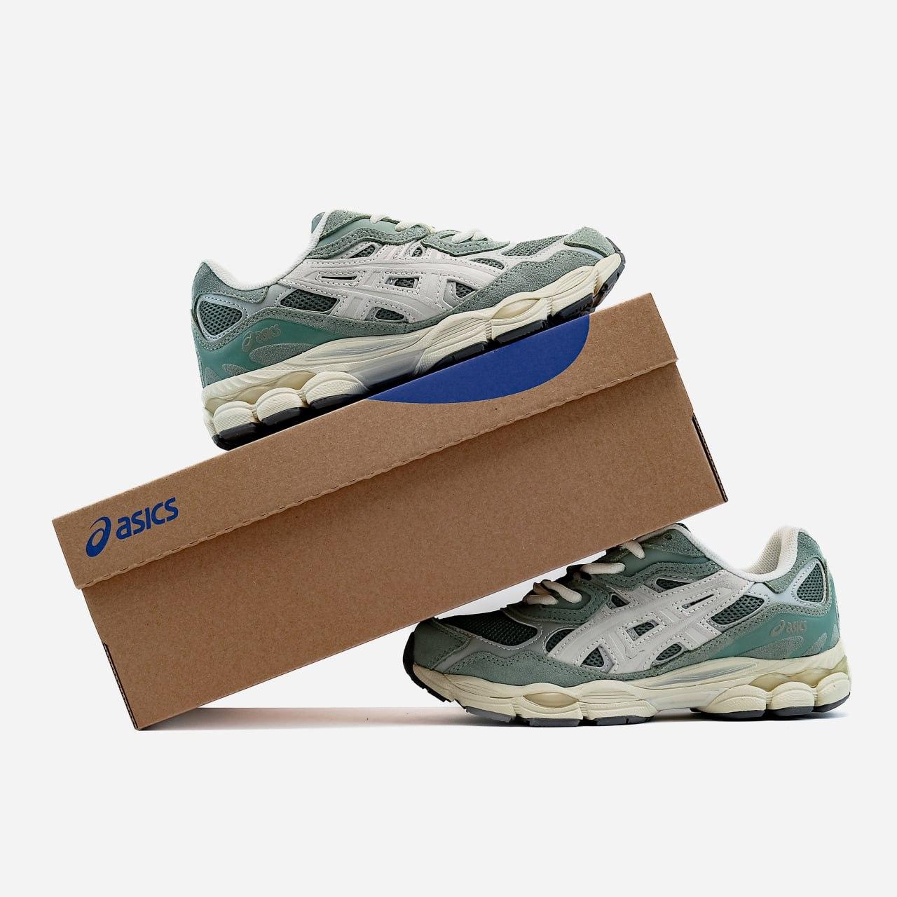 Кросівки чоловічі зелені Asics Gel-NYC Green Grey Beige (17589), фото 1