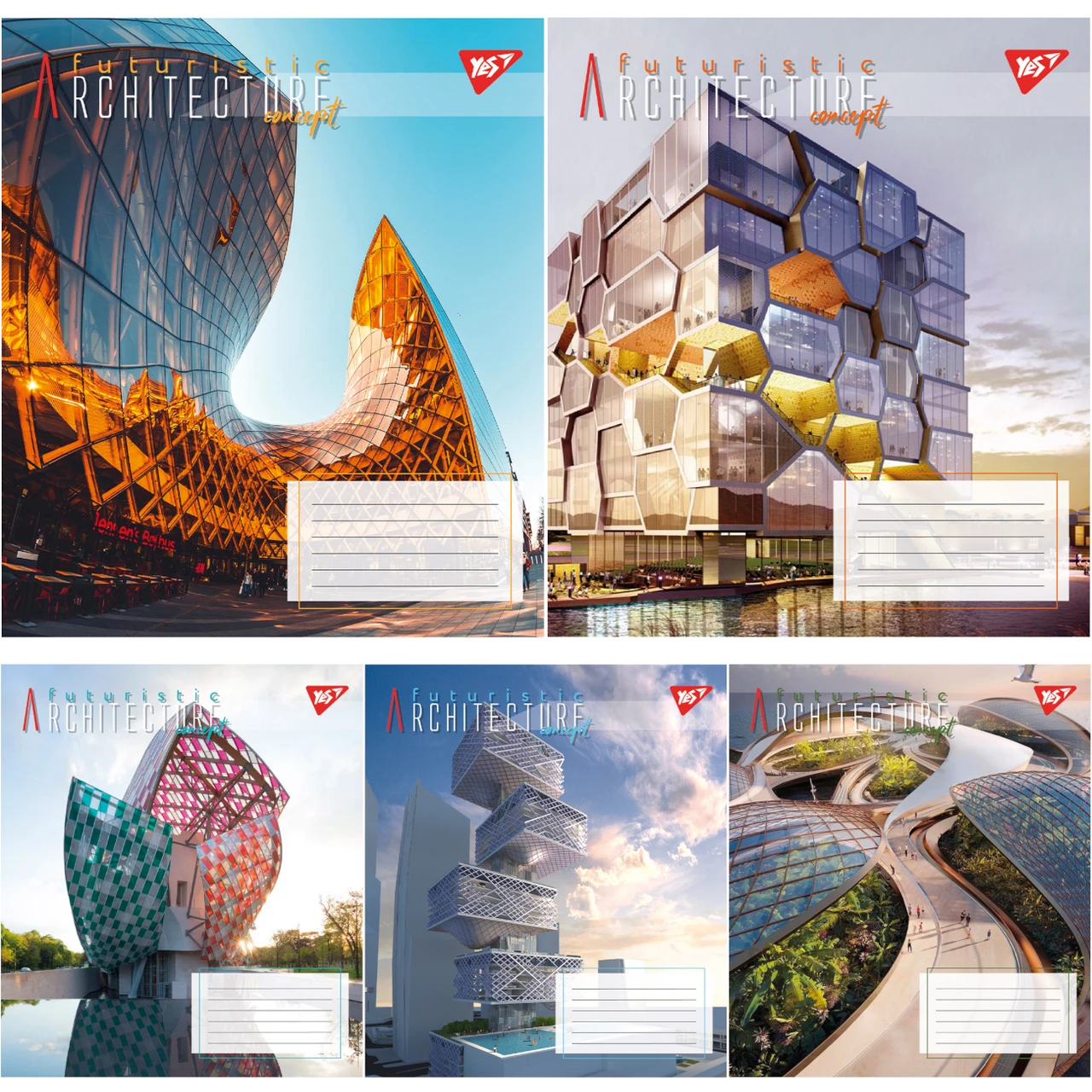 Зошит шкільний (А5, 24 аркуші, в клітинку) Yes Futuristic architecture 767017