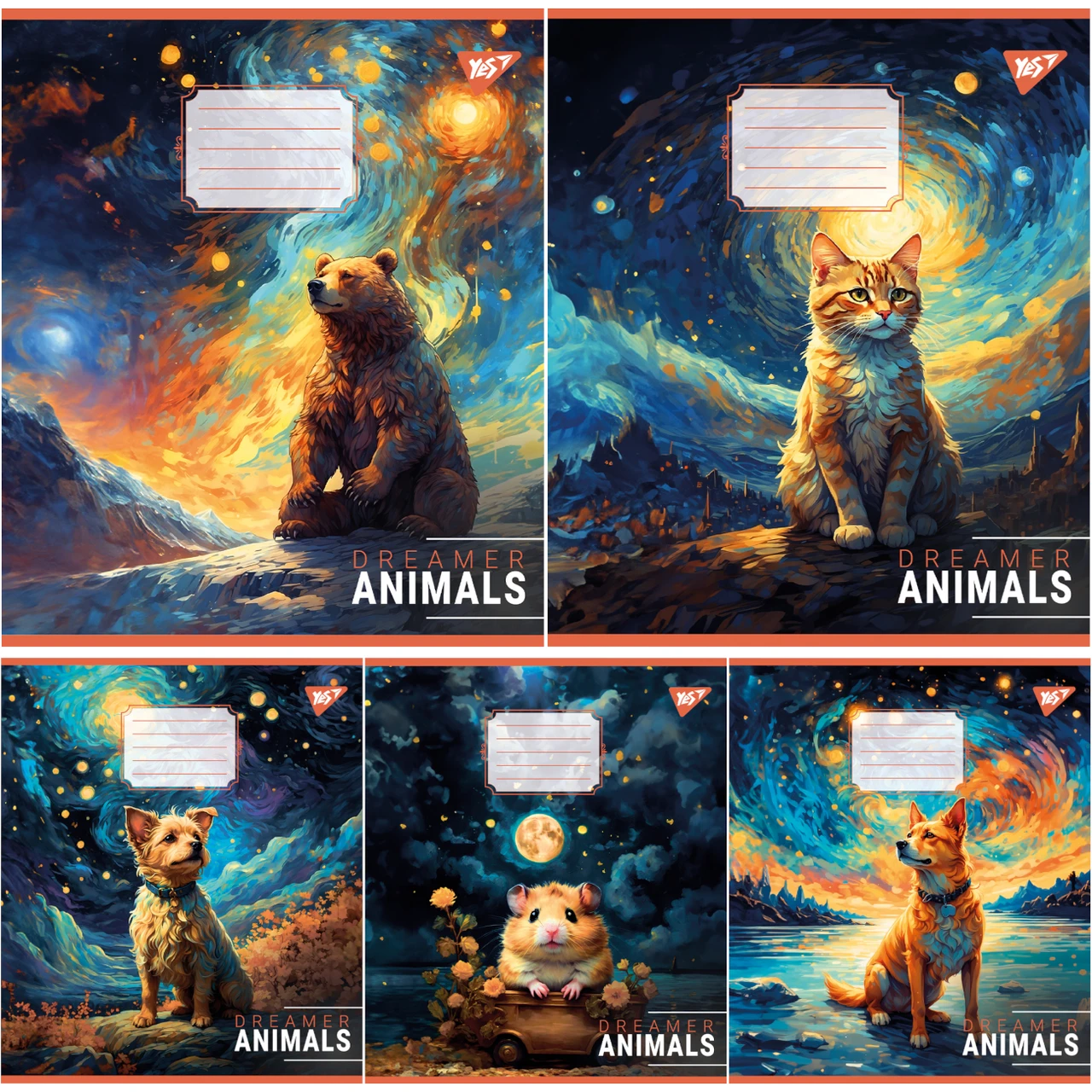 Зошит шкільний (А5, 24 аркуші, в клітинку) Yes Dreamer animals 767013