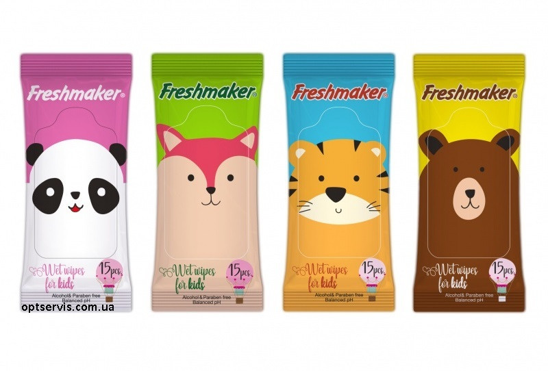 Вологі серветки Freshmaker KIDS pocket 15 серветок