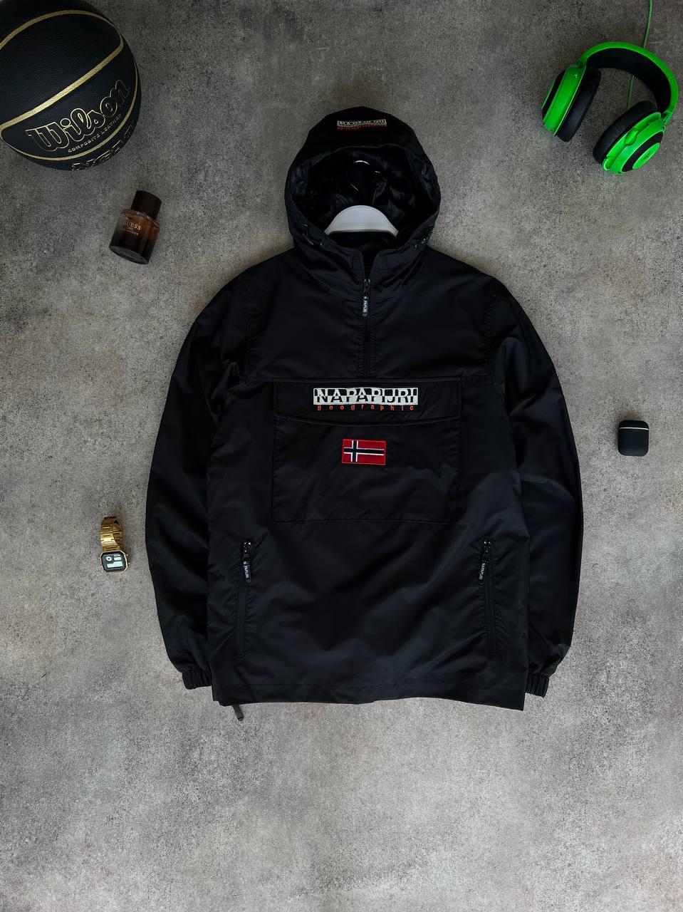 Чоловіча куртка анорак Napapijri M1625 чорна S, XL, XXL, фото 1