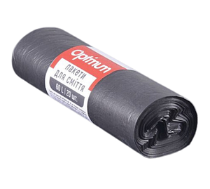 PRO Пакет для сміття п/е LD 60л/20шт чорний 60*70 OPTIMUM (60шт/ящ)