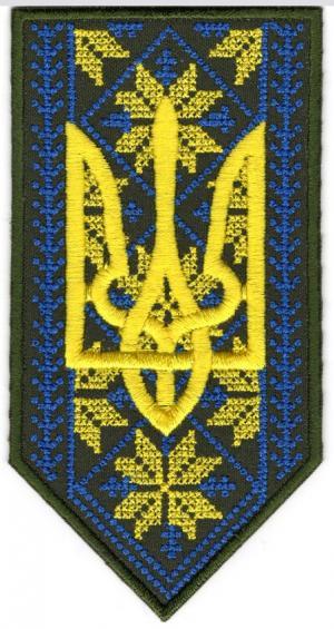 Шеврон PATCH ПАТРІОТ Вишиванка з тризубом / тк.олива / кол / !