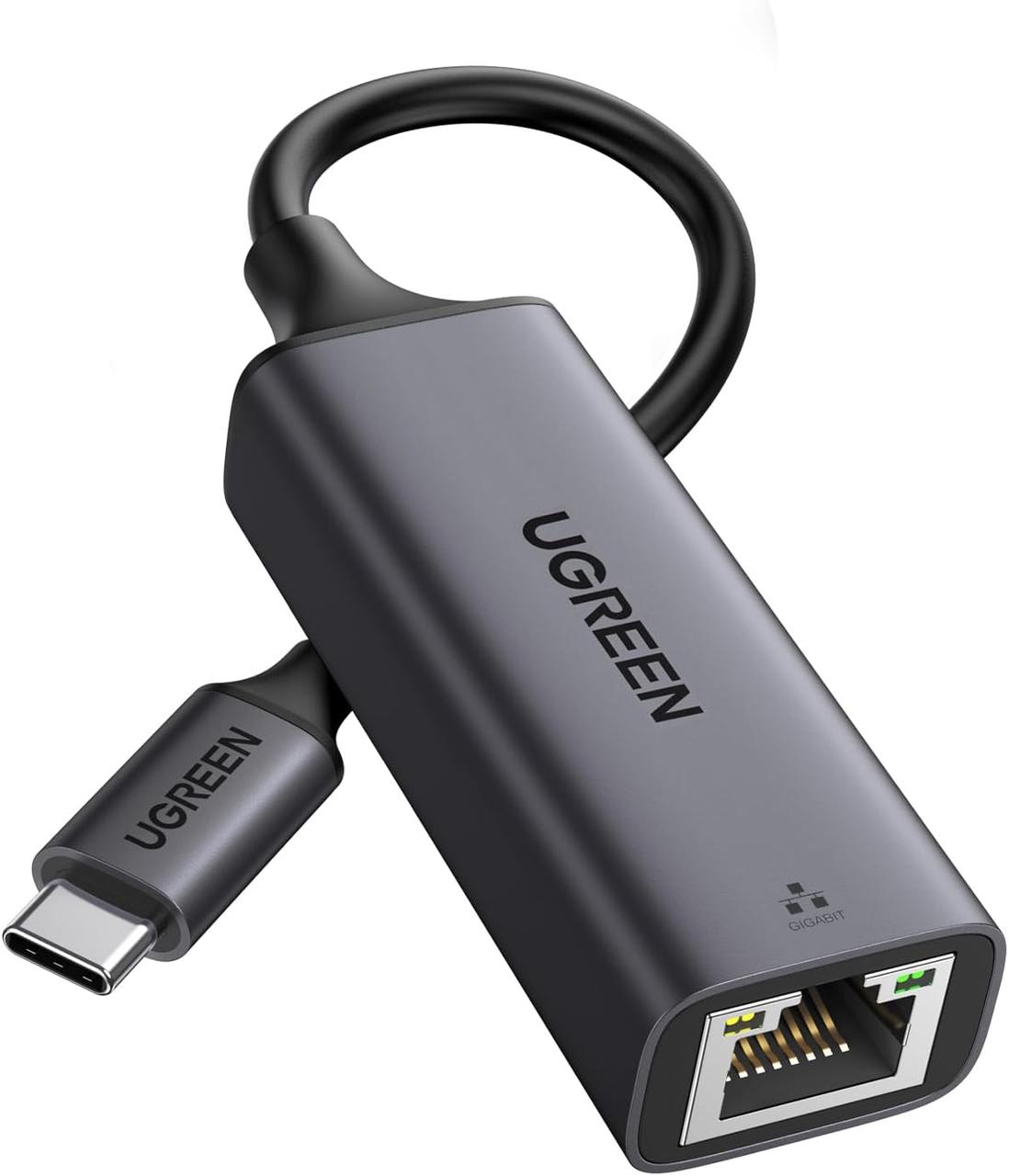 Мережевий адаптер Ugreen USB C to Rj45 Ethernet Adapter 1000 Мбіт/с Grey (RJ45), фото 1