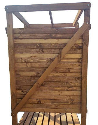 Кабіна для переодягання пляжна, дерев’яна 100×130×210 см (каркасна), олія-віск, фото 2