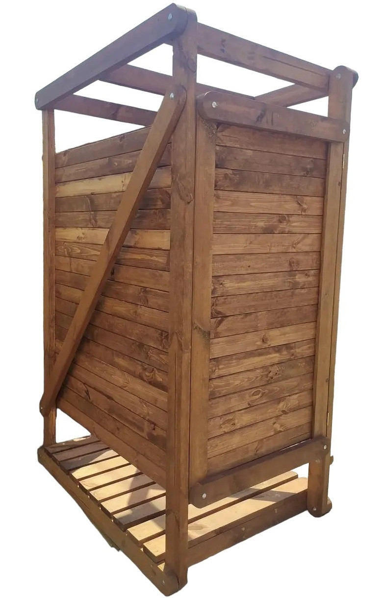 Кабіна для переодягання пляжна, дерев’яна 100×130×210 см (каркасна), олія-віск