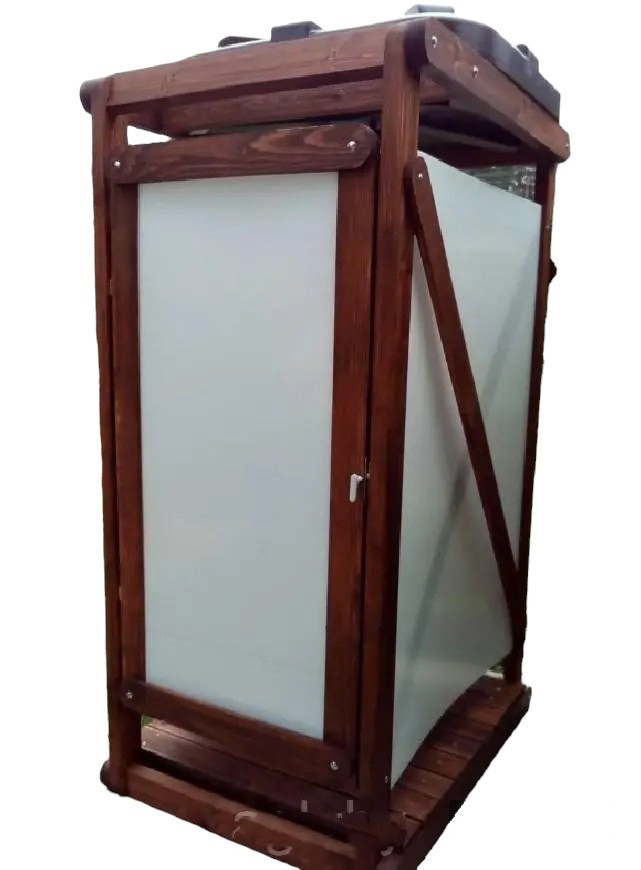 Літній душ дачний 130×100×210, сосна, олія-віск, полікарбонат 4 мм, без бака