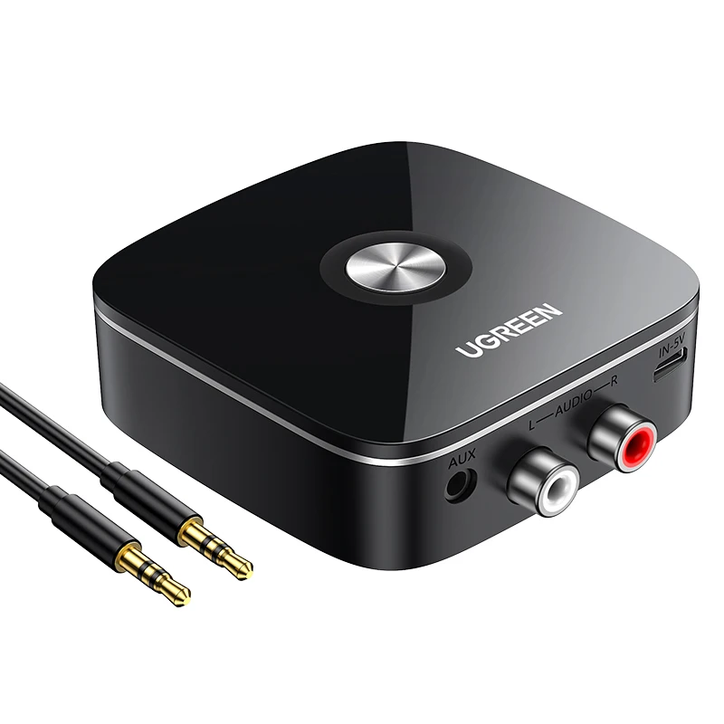 Bluetooth-адаптер UGREEN Bluetooth 5.3 AUX приймач для стереосистеми ресивера 2RCA 3.5 mm (CM123)