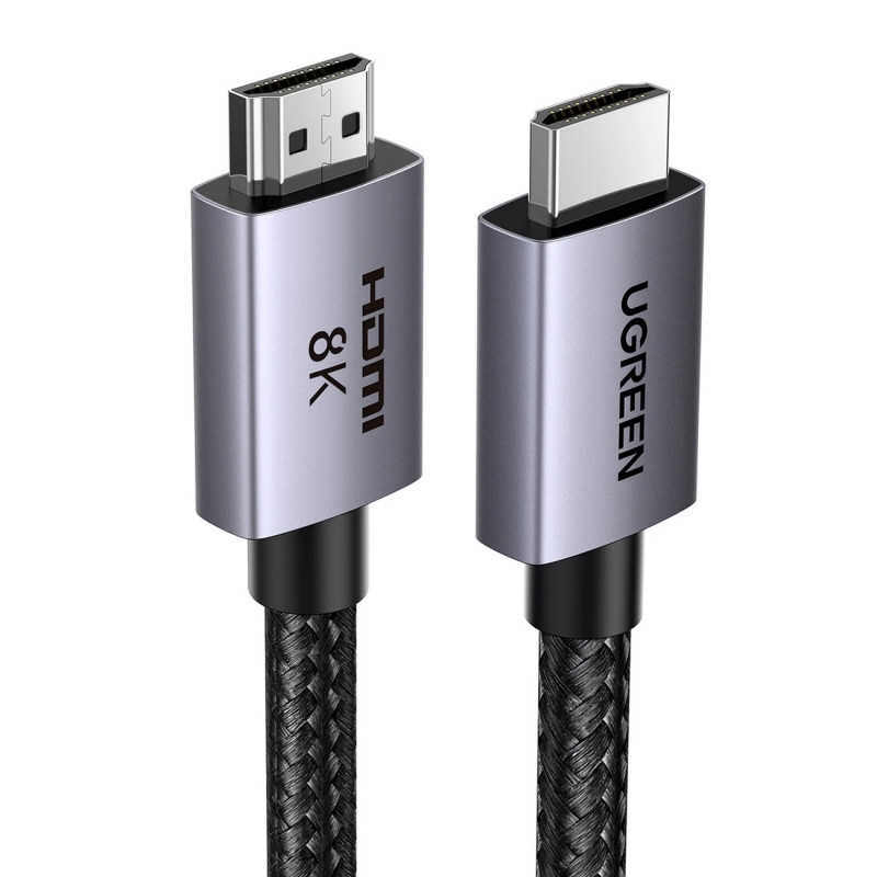 Високошвидкісний HDMI шнур кабель UGREEN 8K HDMI 2.1 із сертифікованими роз'ємами 1 м Grey (HD171), фото 1