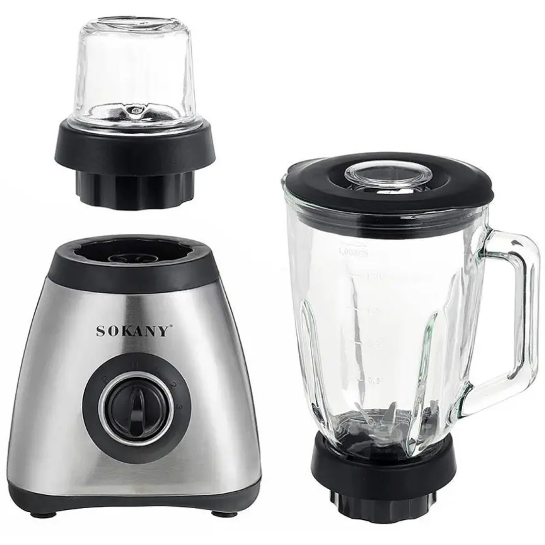 Потужний блендер на 450 Вт із чашею 1,5 л та з кавомолкою Sokany SK-146S, фото 1