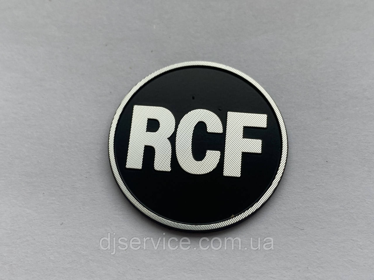 Шильдик, наклейка, логотип RCF 30 mm (melall) на сітку колонки
