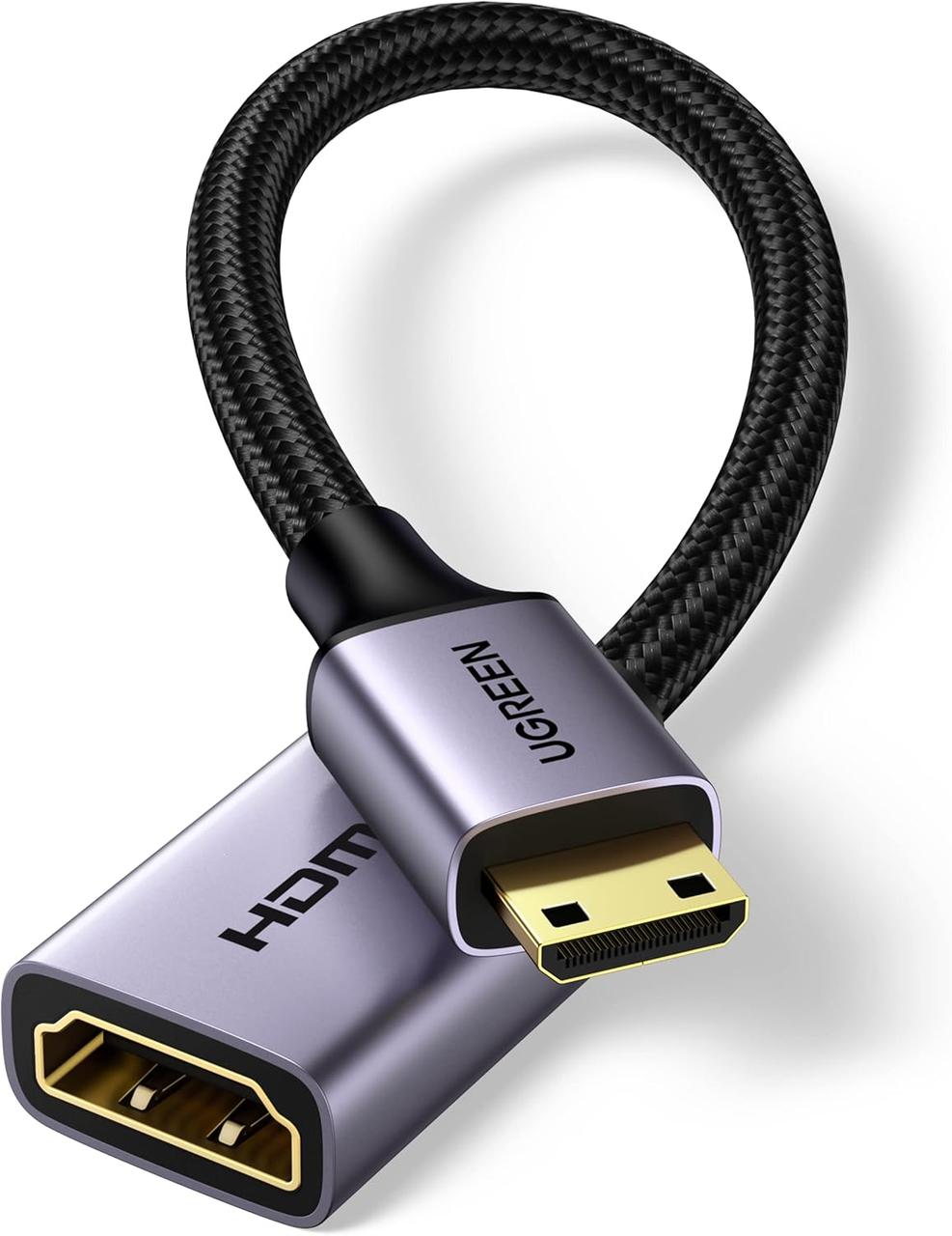 Перехідник адаптер Ugreen Mini HDMI to HDMI 4K 60 Hz HDR 3D Grey (HD160), фото 1