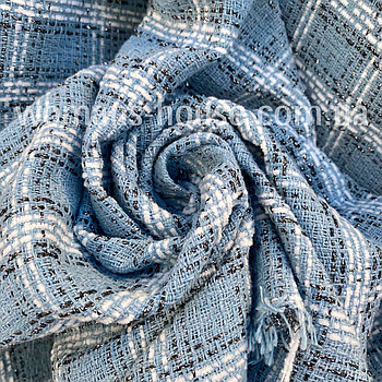 Твідова тканина (костюмна) щільна Блакитний с білим и люрексною никтою