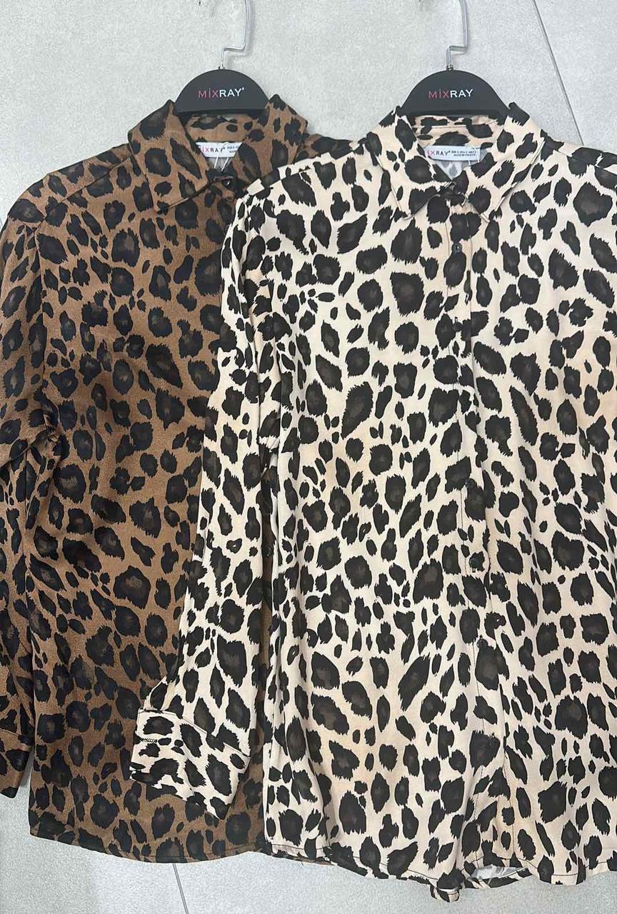 Сорочка атласна леопард, фото 1