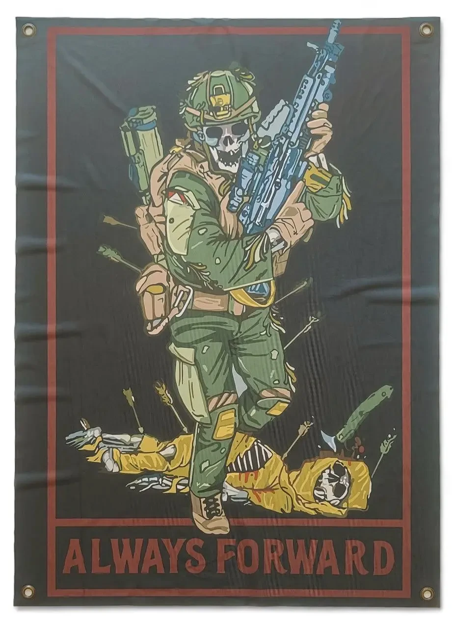 Прапор баннер Always forward" (Всіду вперед) на люверсах 900х600