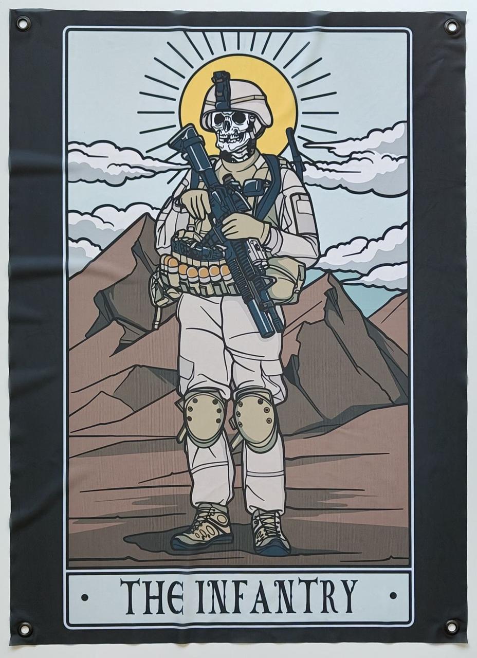 Прапор баннер "The Infantry" (Пехота) на люверсах 900х600
