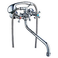 Смеситель s85 ½" для ванны гусак изогнутый дивертор встроенный шаровый TAU VN-5C460C (9885220) Аквалюкс