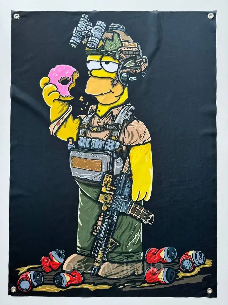 Прапор банер Гомер Сімпсон на люверсах 900х600, фото 1