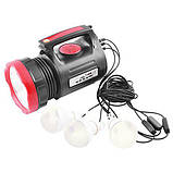 Портативна система освітлення Yajia YJ-1908 Ліхтар + 3 LED лампи + сонячна панель + FM 7000 mAh (7_00968), фото 2